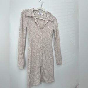 Never Worn tan button up dress